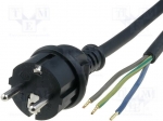 Захранващ кабел S3RR-3/25/3BK Кабел; CEE 7/7 (E/F) щепсел, кабели; Дълж.на кабела:3m; черен
